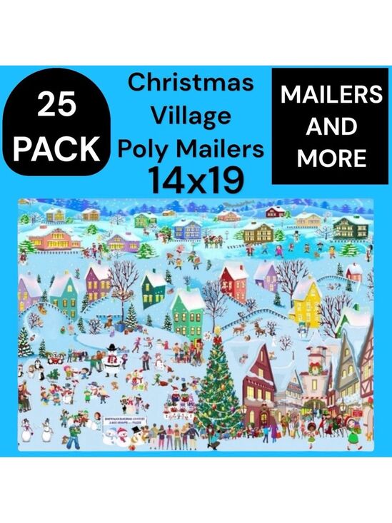 Mailers And More Other - 25 14X19 Poly Mailers Poly Christmas Village Flat  Envelopes PRICE IS FIRM